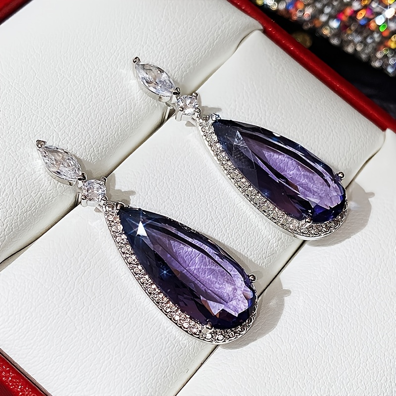 Luxury Women's Water Drop Shape Earrings, Elegant Design